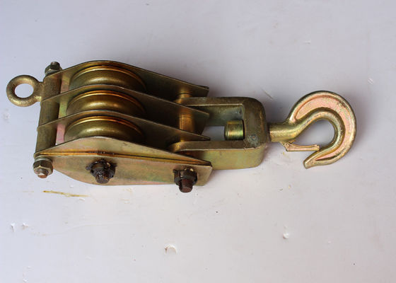 Pa lăng ba bánh thép 10kN với khung mạ kẽm để dựng tháp và ứng dụng ròng rọc nâng