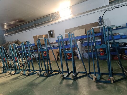 5 tấn Cáp thủy lực trống Jack Stand với khung thép bền cao và thiết kế chiều cao điều chỉnh để nâng dây cáp điện hạng nặng